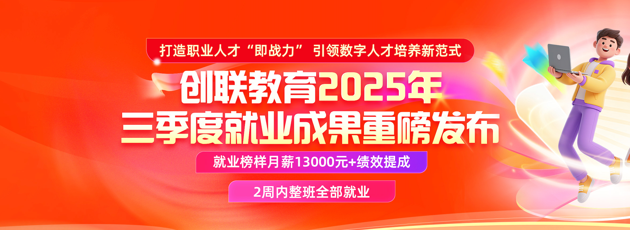 创联教育三季度就业成果重磅发布：起薪13000元，引领数字人才培养新范式！