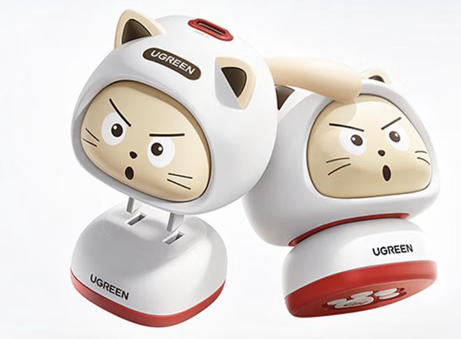 绿联推出45W猫咪造型单USB-C充电头，99元