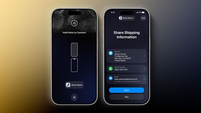 苹果iOS 27新增“轻点共享”功能：同步完成支付与数据交互