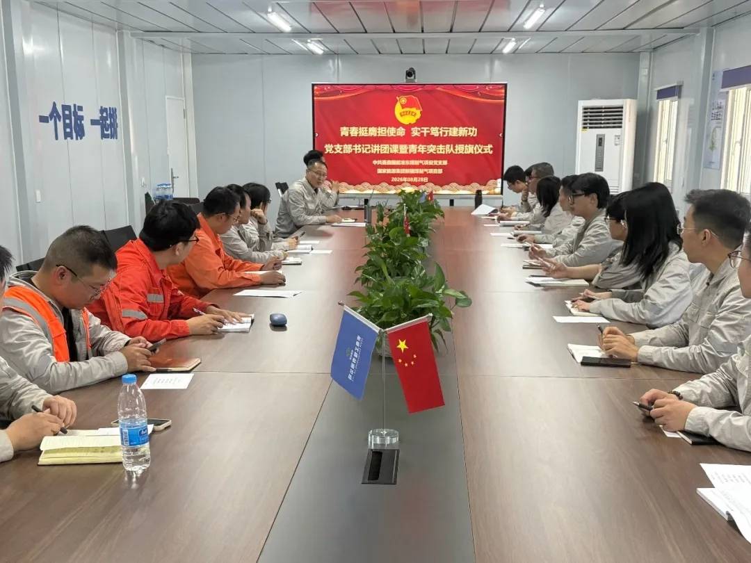 中国化学赛鼎公司国能准东煤制气项目党支部举行青年突击队授旗仪式